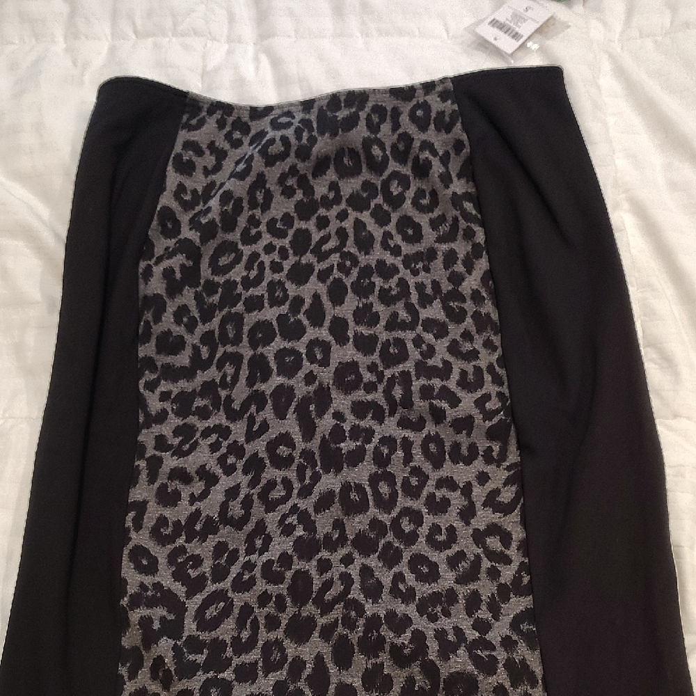 4/$50 Chico's Black and Gray Pencil Skirt Knee-Length Cocktail